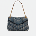 SAINT LAURENT LOULOU PUFFER BAG IN QUILTED VINTAGE DENIM